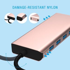 USB C Hub, 12-in-1 Multi-Port USB C Adapter with 1000M Ethernet, 4 USB 3.0 Ports Adapter, TF, SD, VGA, 3.5mm Audio, 100W PD Powered...
